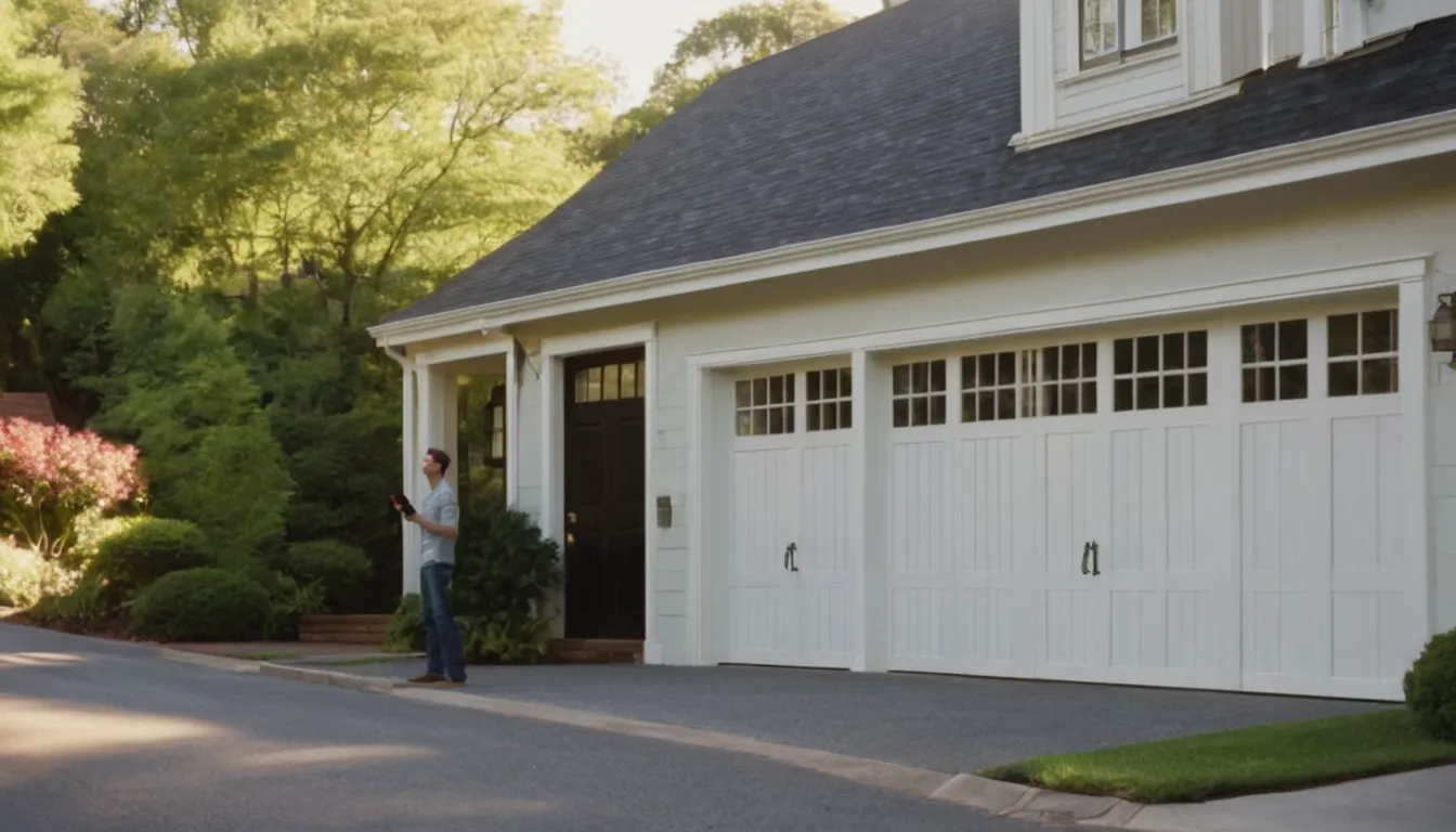 Homeowner checking a garage door in Aberdeen before asking for an estimate